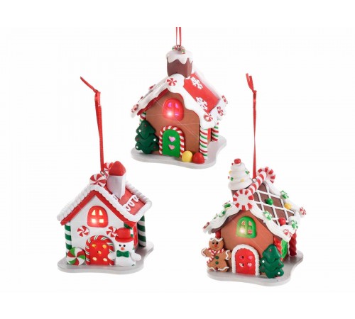 Casette Natalizie da appendere con luci set da 3 decorazioni Natalizie luminose