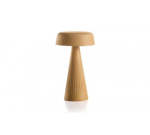 Lampada da tavolo ricaricabile Fade design Made in Italy color Ocra