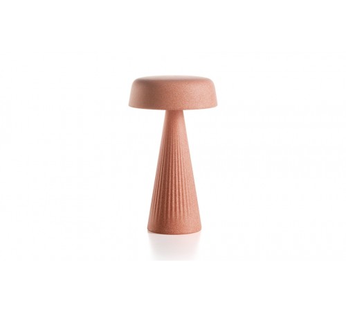 Lampada da tavolo ricaricabile Fade design Made in Italy color Corallino