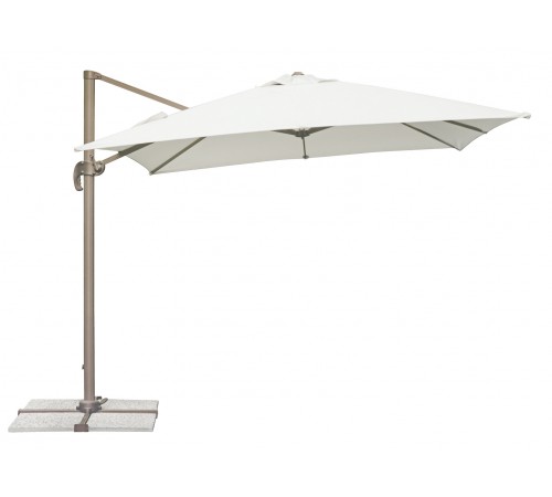 Ombrellone professionale per bar e giardino con palo laterale in alluminio e maniglione 3 x 3 metri orientabile