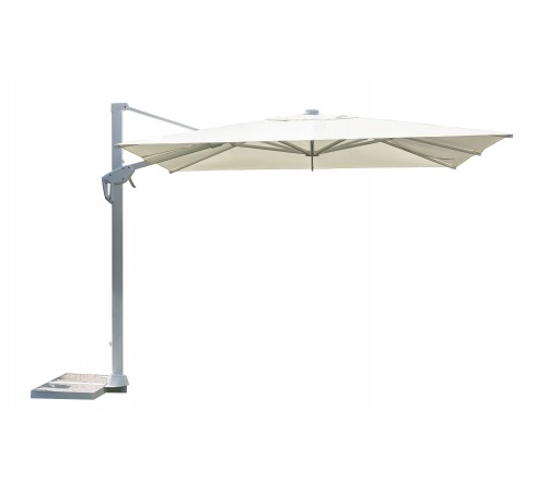 Ombrellone da Giardino 3x3 Metri Palo Laterale in Alluminio, Telo  Idrorepellente, Colore Bianco