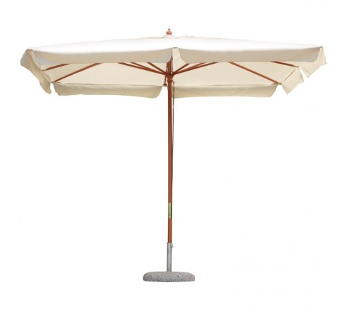 Ombrellone da giardino in legno 3x2 metri colore ecrù palo centrale