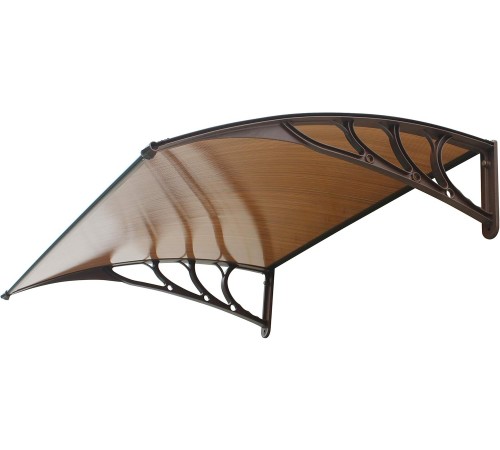 Pensilina per porte e finestre marrone tettoia modulare 100 x 80 centimetri