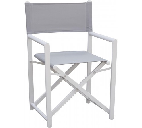 Sedia Regista Pieghevole in Alluminio per Giardini, Bar, Ristoranti Colore Bianco