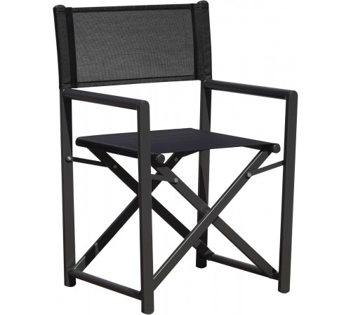 Sedia Regista Pieghevole in Alluminio per Giardini, Bar, Ristoranti Colore Antracite