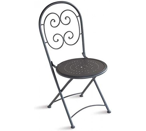 Set 2 sedie da giardino pieghevoli colo grigio antracite con o senza cuscino