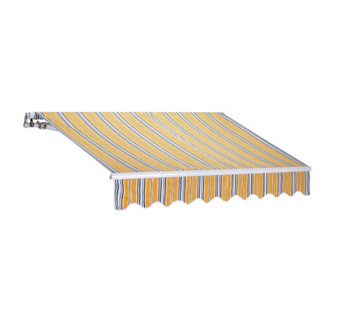 Tenda da sole a bracci retrattili 300 x 200 centimetri rigato giallo