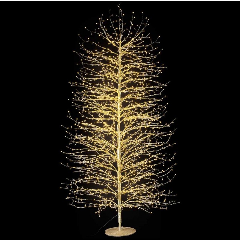 Albero Di Natale In Metallo Dorato 150 Cm: Design Moderno, Per Interni Ed Esterni, Struttura In Acciaio Verniciato, Durevole E Riutilizzabile
