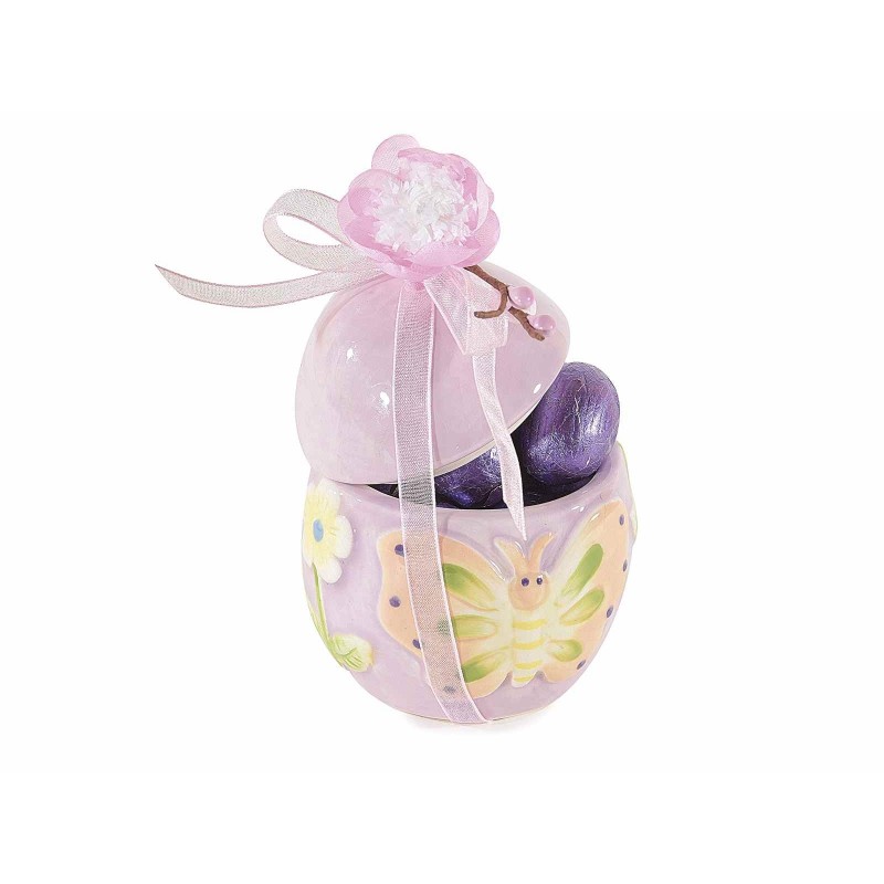 Gisela Graham - Set Di 3 Uova Di Pasqua In Ceramica, Decoro Blue Meadow, 5x3x3 Cm, Decorazioni Pasquali