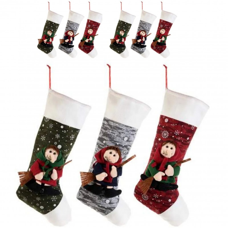 Calze Befana Natalizie Da Appendere Al Camino E All'Albero 6 Pezzi - Foto 10