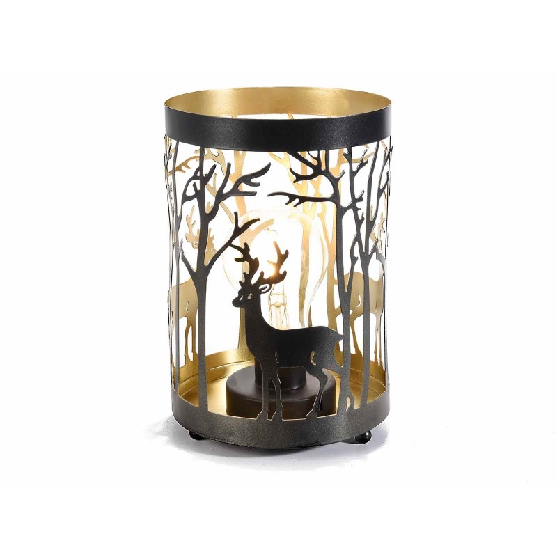 Paralume vintage in metallo, nero oro, intagliato, a tamburo, per lampada da terra, lampada a sospensione, lampada da tavolo, lampada da soffitto (rotondo 7 GB