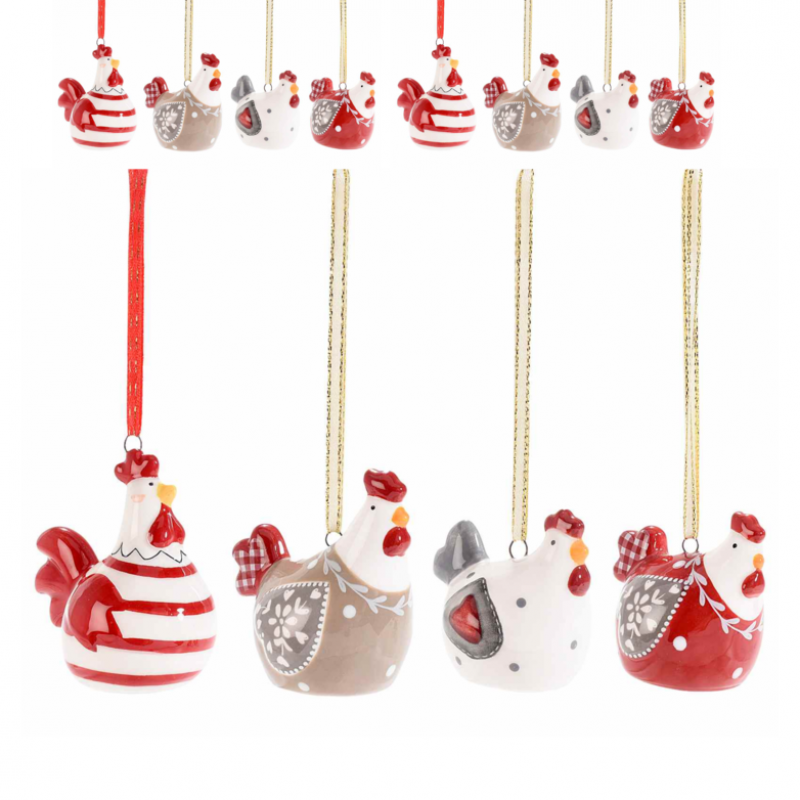 4 Ciondoli Pasquali A Forma Di Pollo E Pulcino In Peluche - Decorazioni Da Appendere Per Pasqua E Primavera, 15x8x4 Cm, Assortiti