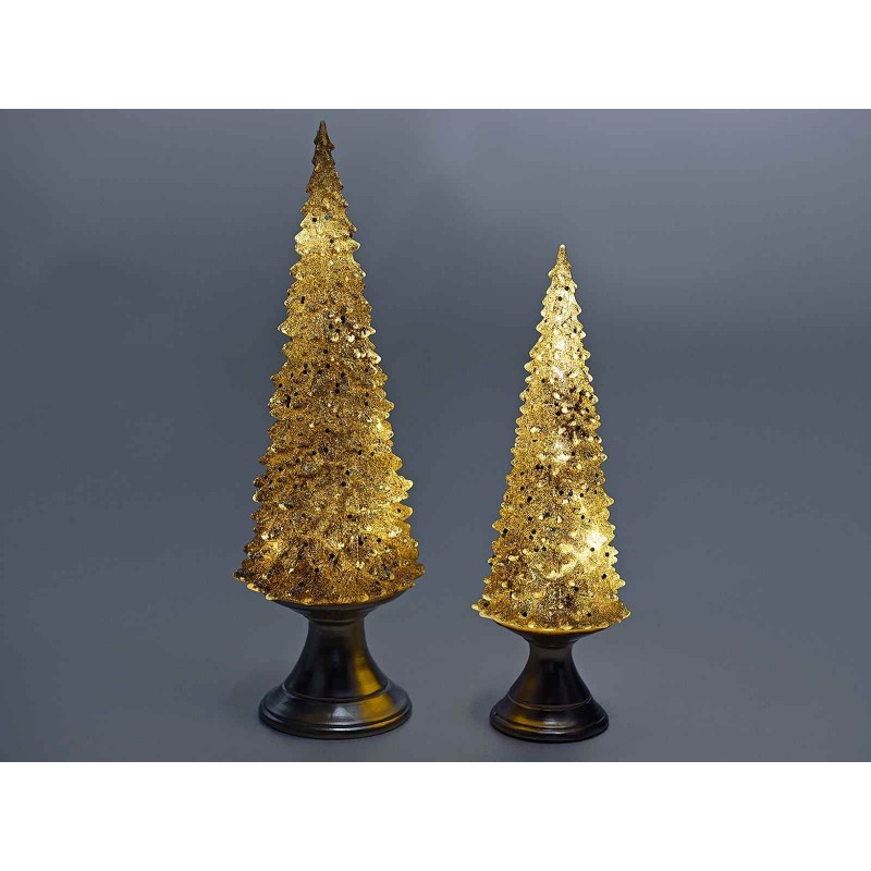 Alberi Di Natale Luminosi Da Interno ---Alberi di Natale Luminosi a Led da Tavolo Set 2 Alberelli in Resina