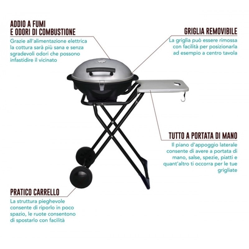 Barbecue Pieghevole A X – Compatto, Facile Da Trasportare E Griglia 44x28,5 Cm
