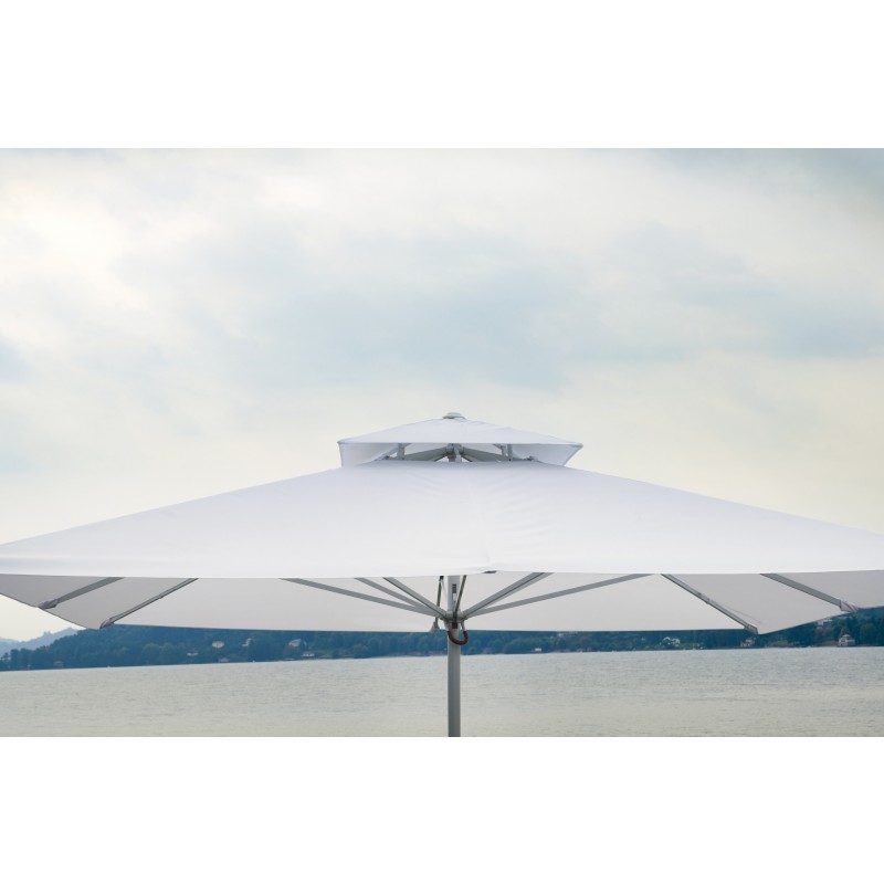 Ombrellone Da Giardino 3m In Alluminio Grigio Lucido Telo In Poliestere Bianco 87575060