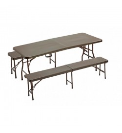 Set tavolo e sedie con struttura in acciaio pieghevole per 4 persone