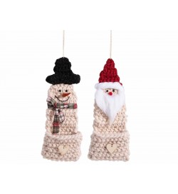 Addobbi Natalizi da appendere in maglia con tasca portadoni - Set da 2
