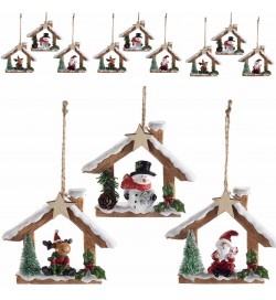Decorazioni Natalizie da Appendere a Forma di Capanna 9 Pezzi Altezza 9 Cm
