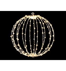 Palla di Natale Luminosa da Appendere con 192 Led - Uso Interno ed Esterno, Diametro 30 cm