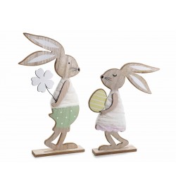 Conigli decorativi in legno artigianali decorazione per la Pasqua idea regalo bambini