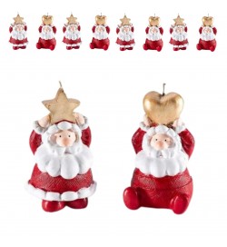 Candele Decorative Natalizie a Forma di Babbo Natale - Set 8 Pezzi Assortiti