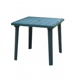 Tavolo da giardino in resina verde quadrato 80 x 80 centimetri
