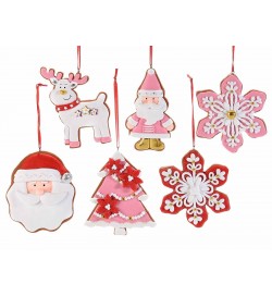 Decorazioni Natalizie da appendere con personaggi Natalizi assortiti set da 12 addobbi Natalizi