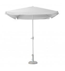 Ombrellone da giardino quadrato 3 x 2 metri in alluminio bianco con manovella e telo in poliestere