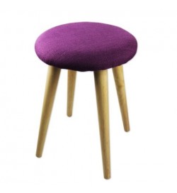 Sgabelli per interni in legno con seduta imbottita in cotone viola set da 4 sgabelli