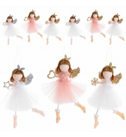 Angeli di Natale in Tulle Decorazioni da Appendere per Albero e Casa Set 9 Pz