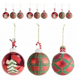 Palline di Natale in Vetro Artigianali da Appendere per Albero 12 Pezzi