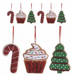Decorazioni Natalizie Artigianali per Albero di Natale 9 Pezzi Figure Assortite