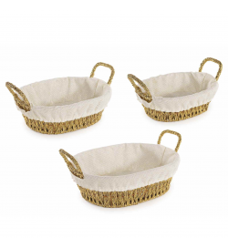 Set 3 Cestini in Corda Intrecciata con Manici