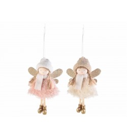 Decorazioni per Albero di Natale a Forma di Angioletti In Pelliccia Sintetica con Ali Set da 8 Pezzi Addobbi Natalizi da Appendere