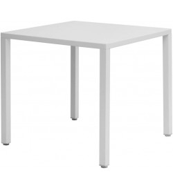 Tavolo per Esterni in Acciaio Autolivellante Arredamento per Bar, Ristoranti 80 x 80 cm Colore Bianco