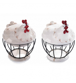 Contenitori da cucina a forma di gallina porta uova set da 2