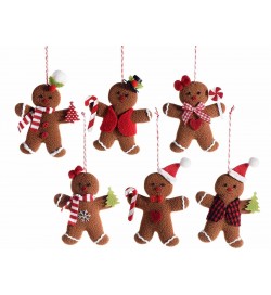 Decorazioni Natalizie da appendere per l'albero e la casa a forma di omini pan di zenzero imbottiti 18 pezzi