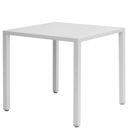 Tavolo per bar e giardini 80x80 cm in acciaio bianco