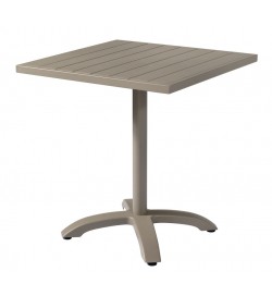 Tavolo per bar e giardini quadrato in allumino tortora 70 x 70 centimetri