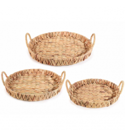 Set 3 Vassoi Rotondi in Giacinto con Manici