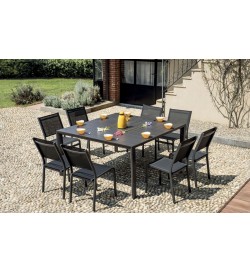Tavolo Maxi Allungabile 2 in 1 per Casa e Giardino Fino a 8 Posti, Colore Antracite