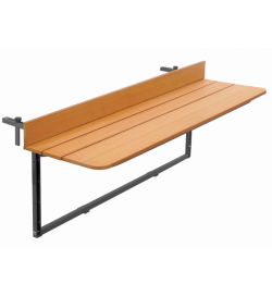 Tavolo da ringhiera per balconi 120x37 cm con piano in legno sintetico