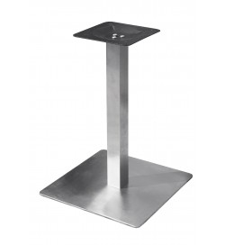 Base per tavolo bar in acciaio con piastra centrale quadrata