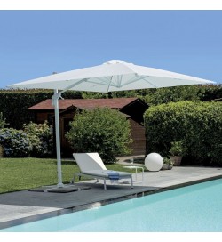 Ombrellone da giardino con palo laterale 3x4 bianco