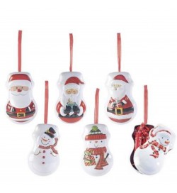 Palline per Albero di Natale Apribili Porta Doni e Dolci Set 6 Addobbi Natalizi