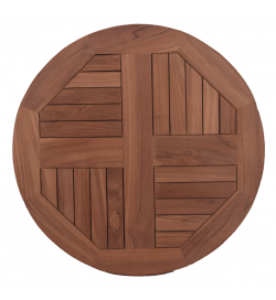 Top per tavolo in legno teak, rotondo diametro 70 cm
