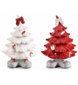 Barattoli da Cucina per Alimenti a Forma di Alberi di Natale in Ceramica