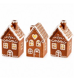 Set 3 Casette di Natale in Porcellana Luminose 12 cm