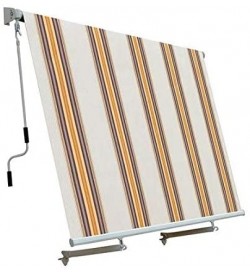 Tenda da sole a caduta con bracci per balconi 3 x 2,45 metri rigata beige