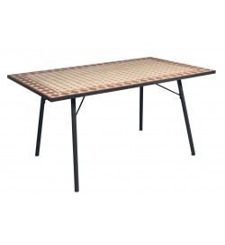 Tavolo da giardino con piano d'appoggio in mosaico di ceramica 150 centimetri